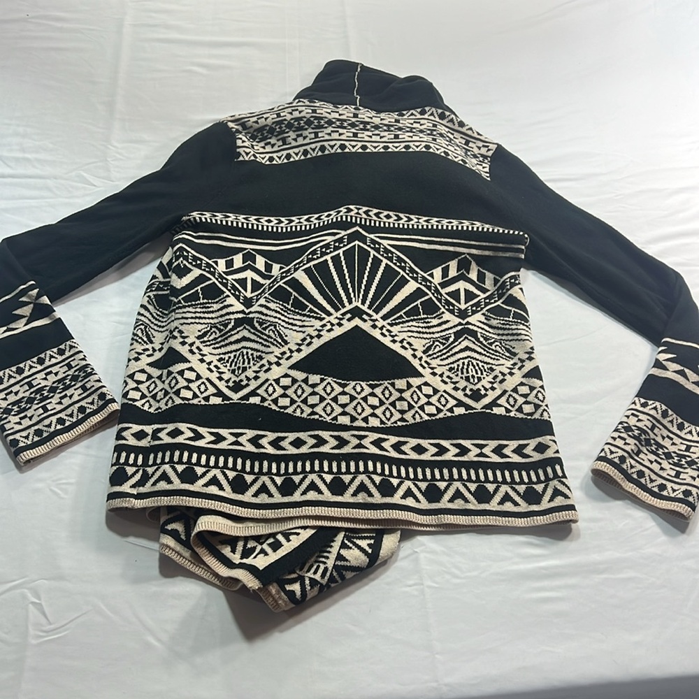 Flying tomato, open cardigan, size medium, black and tan - Picture 2 of 8
